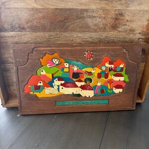 Taller Los Pinares Folk Art Wood Carving El Salvador Hecho a‎ Mano Wall Decor